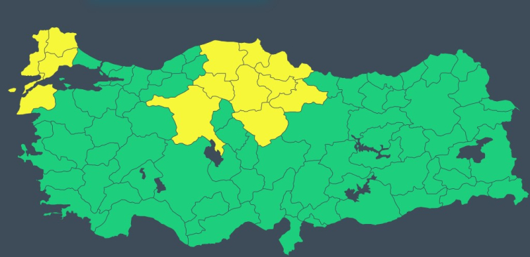 13 il için 'gök gürültülü yağış' uyarısı